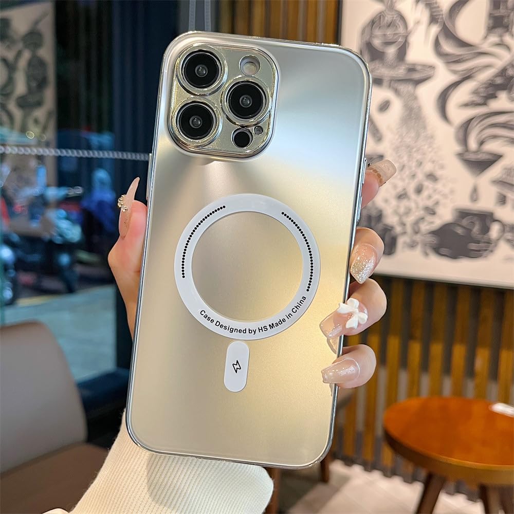 Miroir de maquillage iPhone 14 Pro Max étui coque antichoc luxe argent - 6