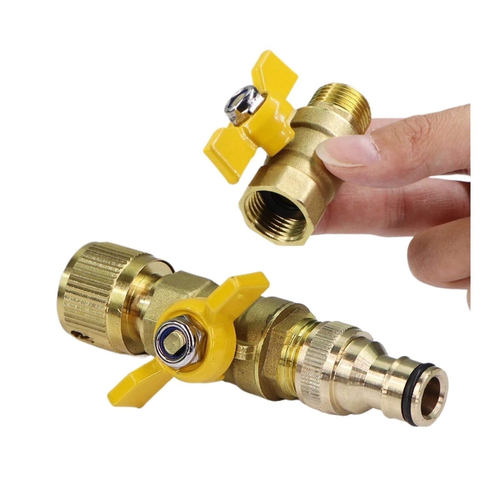 Adattatore for Tubo Flessibile a Sfera in Ottone da 16mm 1/2 "Connettore rapido for Tubi di irrigazione Giunto Extender Spegnimento Raccordo for Giardino(Male to Female)