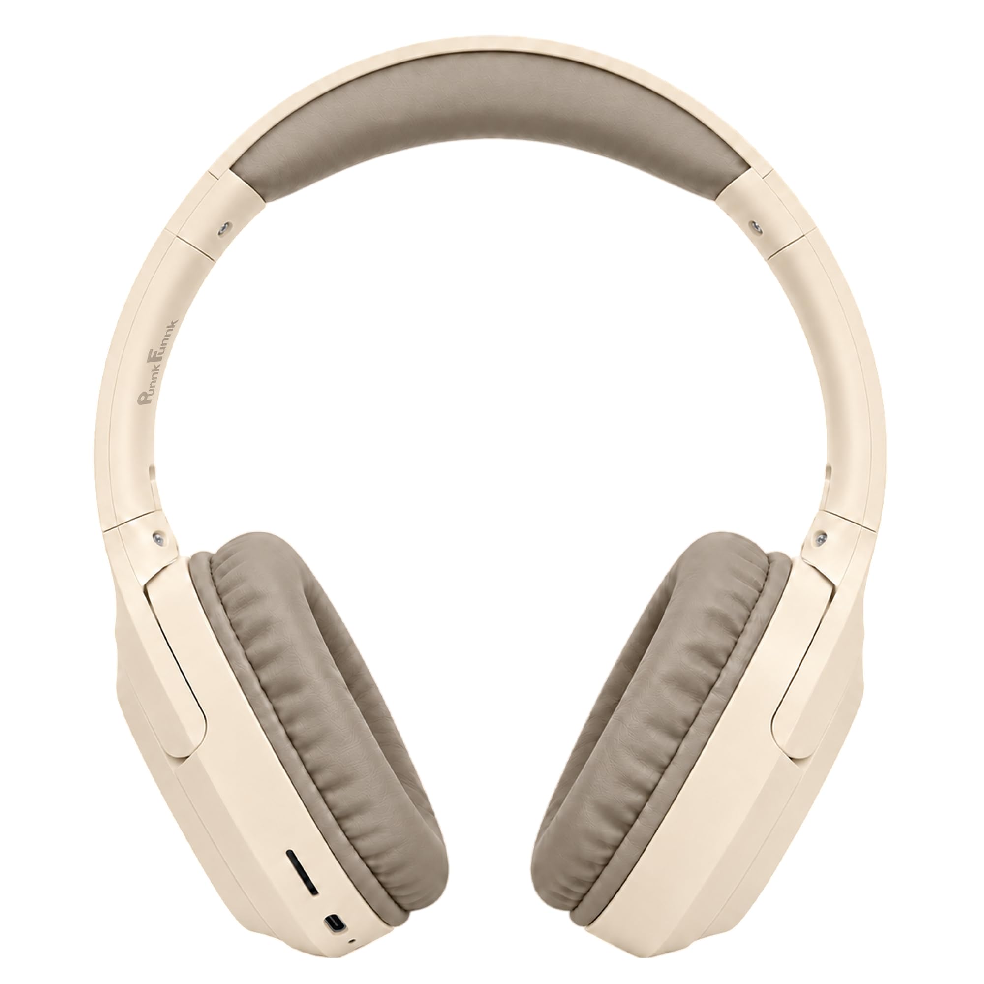 PunnkFunnk BeatXtra Lite Beige Wireless Headphones - Image 1