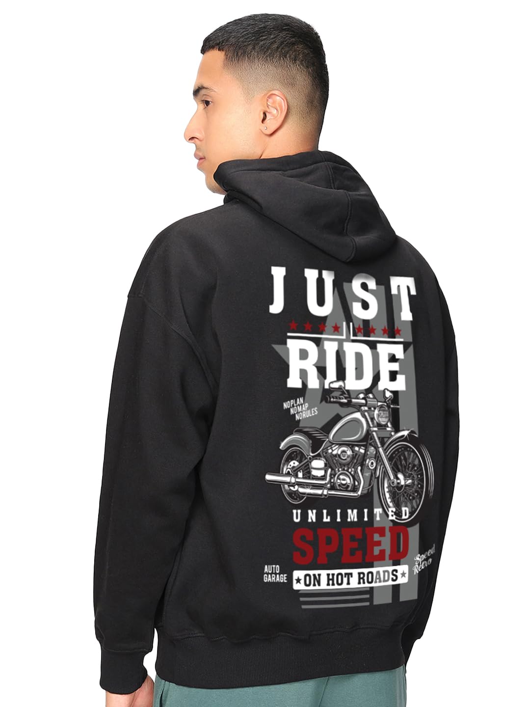 Men's Graphic Print Oversized Fit Full Sleeve Hooded Fleece Hoodies-image-34
