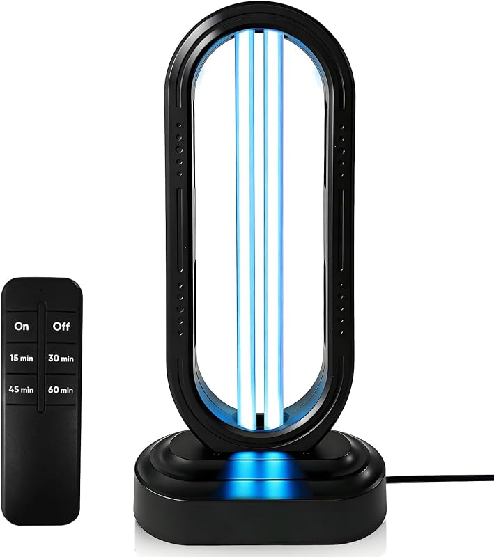 UV Light Sanitizer for Home, Portable UV Lamp for Room & Kitchen, Whole Room UV Light with 15/30/45/60 Minutes Timer, Adjustable UV Light Treatment Device for Home Use