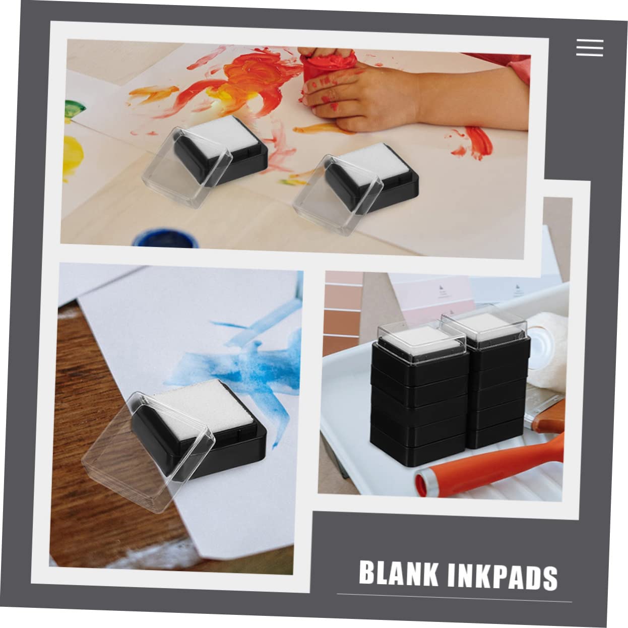 jojofuny 4 Set Tampone Inchiostro Quadrato per Timbri Fai da Te Inchiostro Portatile per Scrapbooking Artigianato E Impronte Digitali Cuscinetti Spugna Durevoli per Uso Domestico 20 Pezzi*4