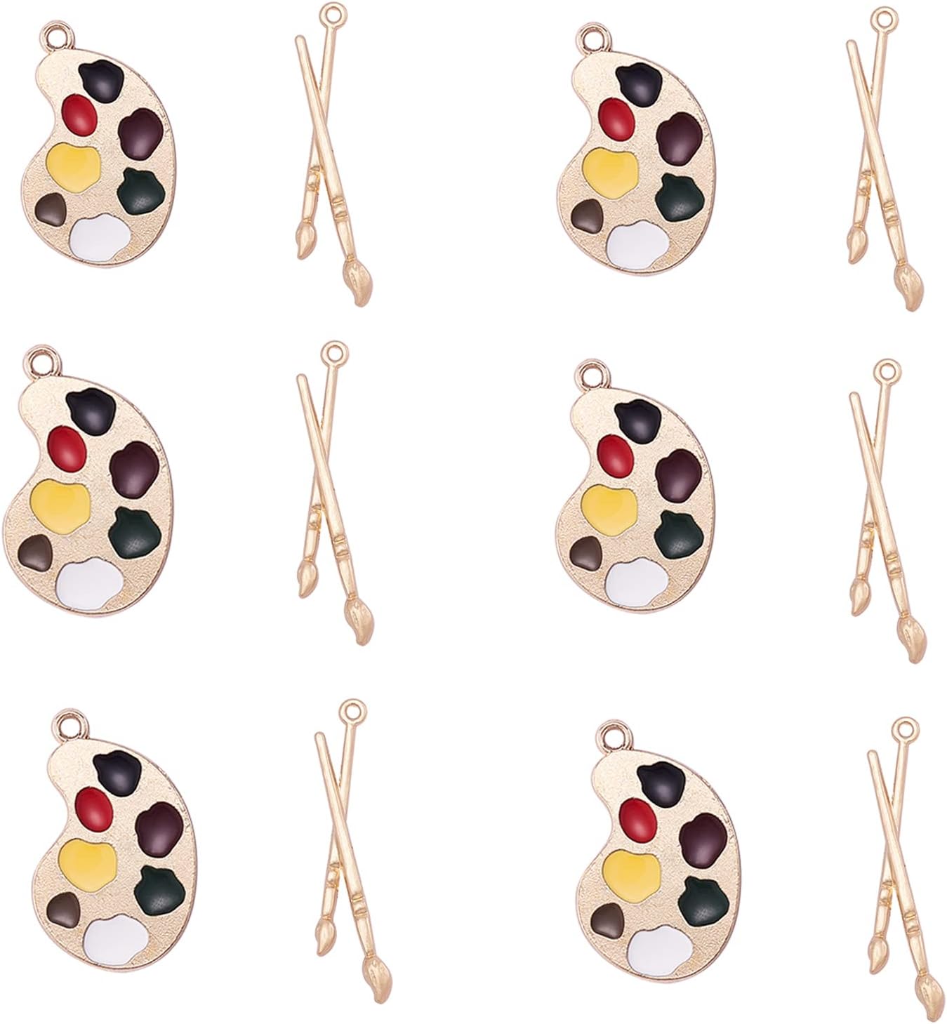 LiQunSweet 100 Pcs Enamel Ball Game Sport Charms White Black Football Soccer Charm for Jewelry Making Keychain DIY