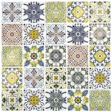 selbstklebende Mosaikfolie Retro Vintage Optik Landhausstil Vinyl Ornamente Fliesenspiegel Küche