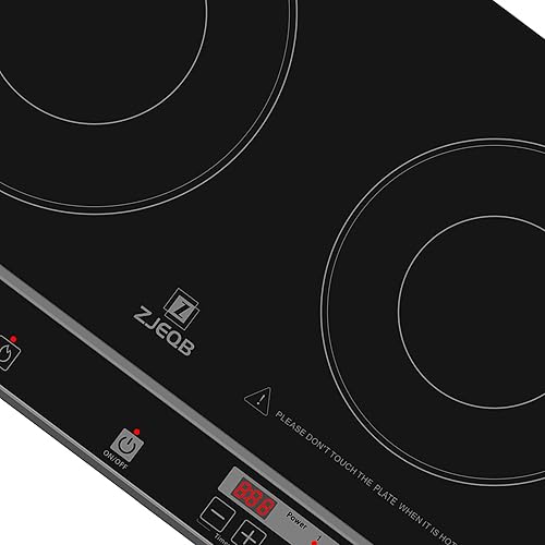 Miniatura 8 de ZJEQB Cocina eléctrica de 2 quemadores, cocina portátil de doble inducción con pequeña estufa de inducción, paneles duraderos fáciles de limpiar,