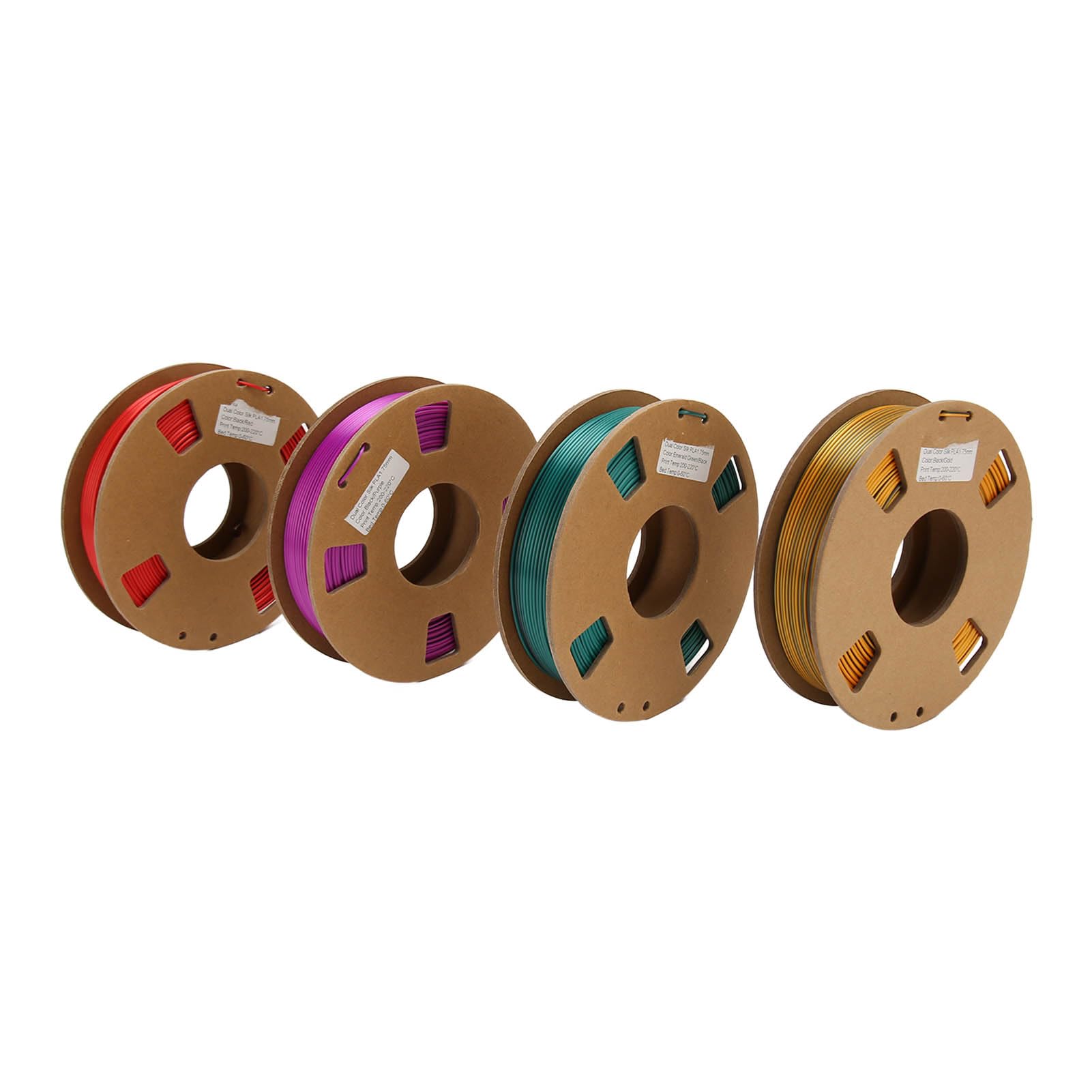 Filamento PLA de 1,75 Mm, Color Dual, 250 G X 4 Carretes, Gradiente