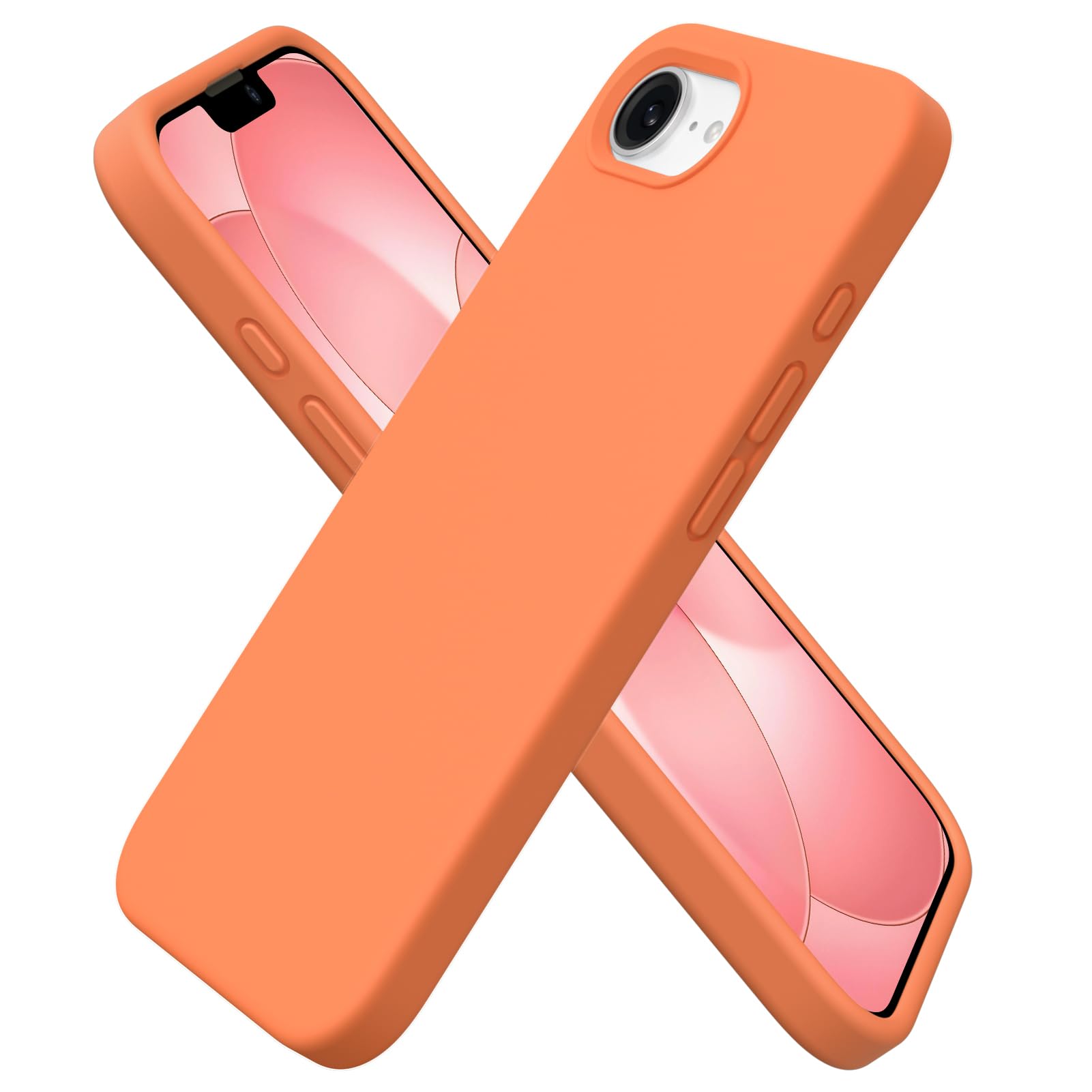 ORNARTO für iPhone 17e/16e Hülle Silikon 6,1 Zoll, dünne Handyhülle iPhone 17 e/16 e aus flüssigem Silikon, Kratzfeste und stoßfeste Schutzhülle für 17e/16e(2026/2025) - Orange