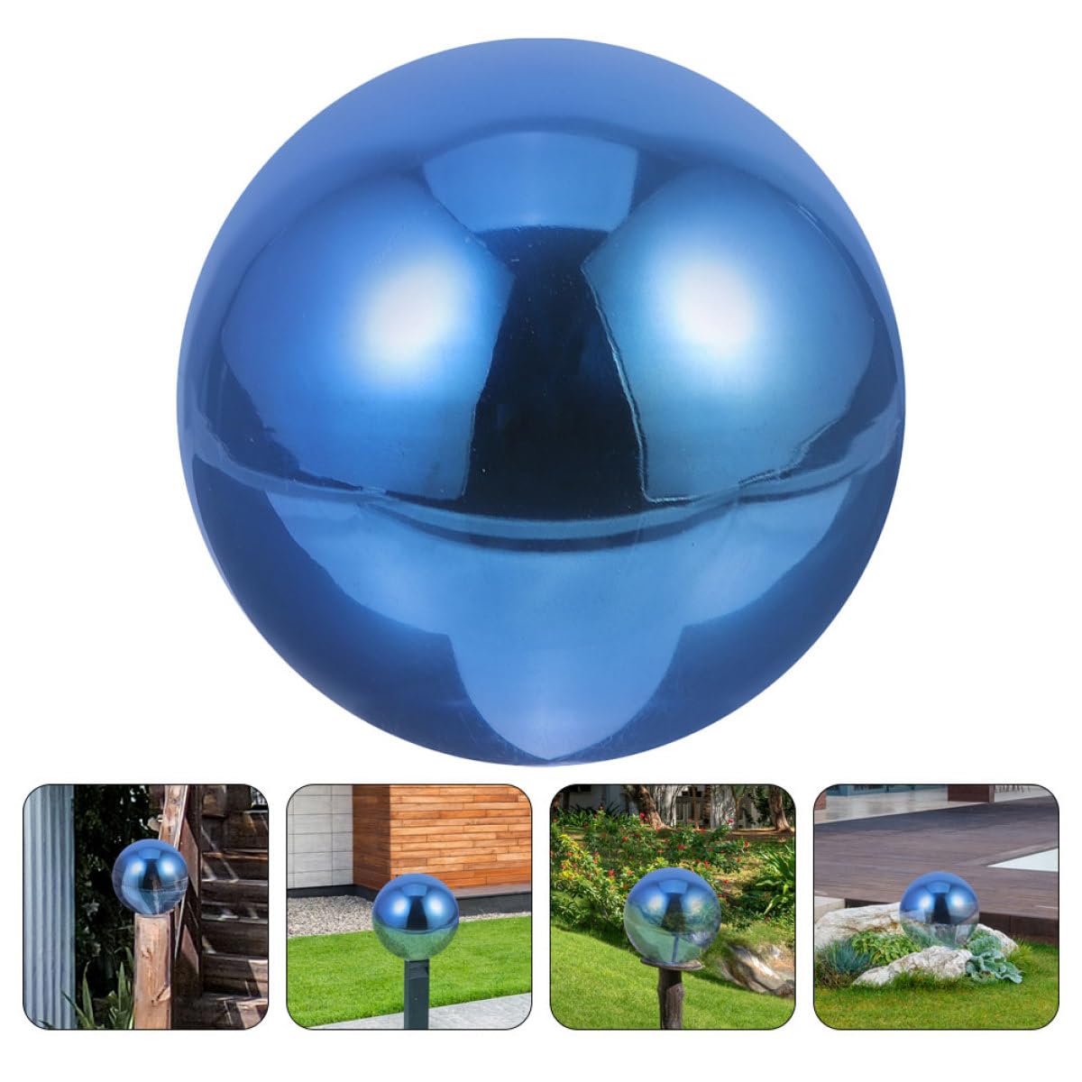 Toddmomy Palla Riflettente da Giardino in Acciaio Inox, Sfera Lucida Blu | Globo Specchiato Levigato, Decorazione per Giardino e Fotografia, Effetto Brillante