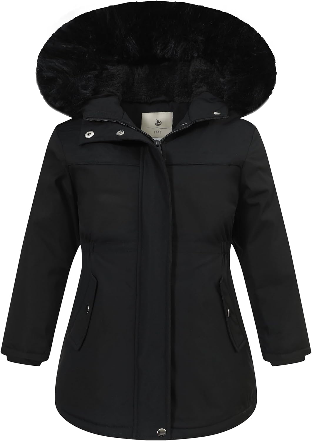 Girls Waterproof Winter Jacket Fleece Lined Hooded Coat,Kid's Warm Insulated Parka for School & Outdoor Play