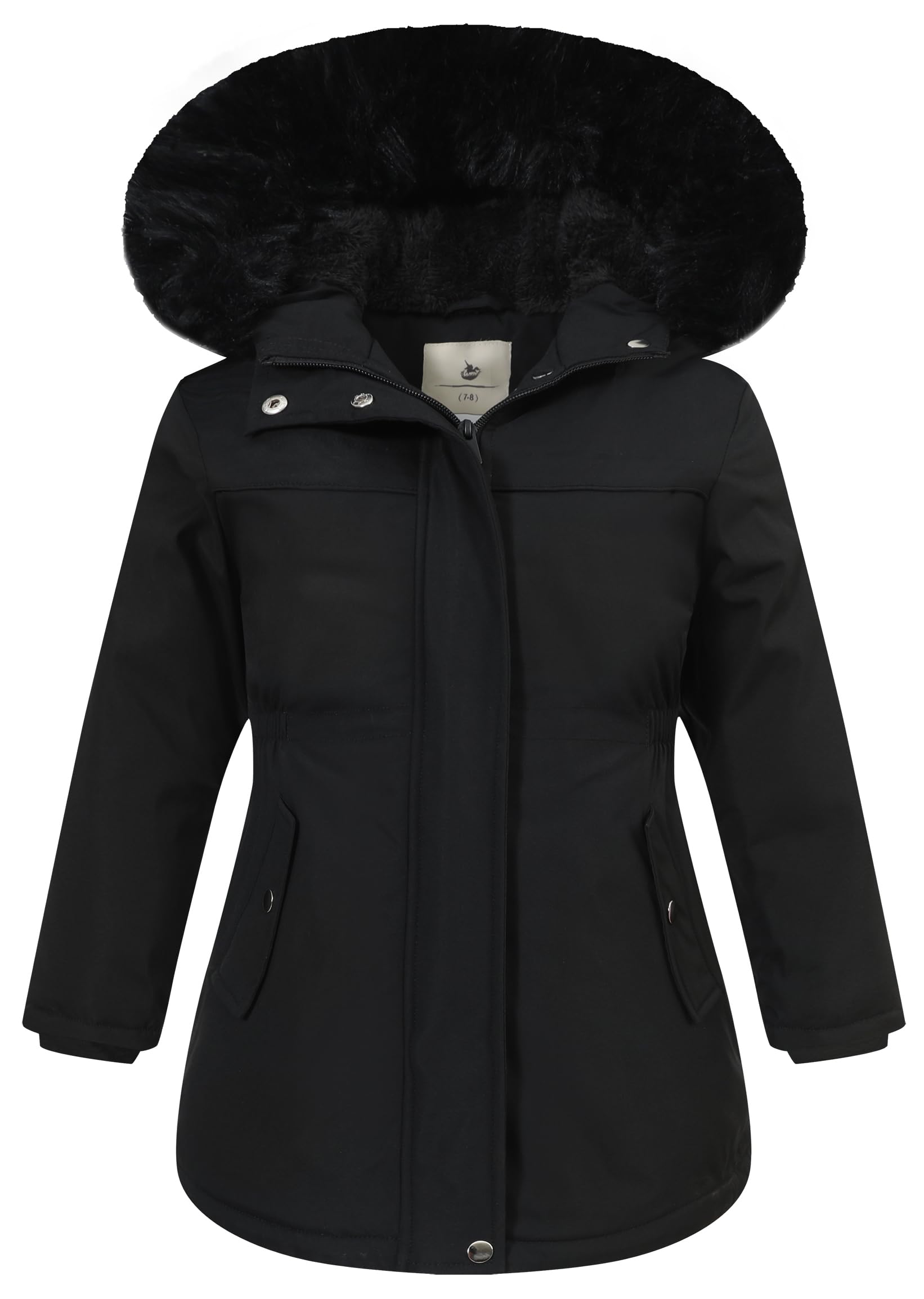 Girls Waterproof Fleece-Lined Parka