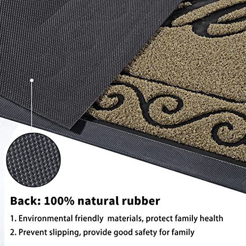 Yimobra welcome door mat, Heavy Duty Sturdy Front Mats for Home Entrance Outdoor Indoor,Non Slip Backing - Image 3