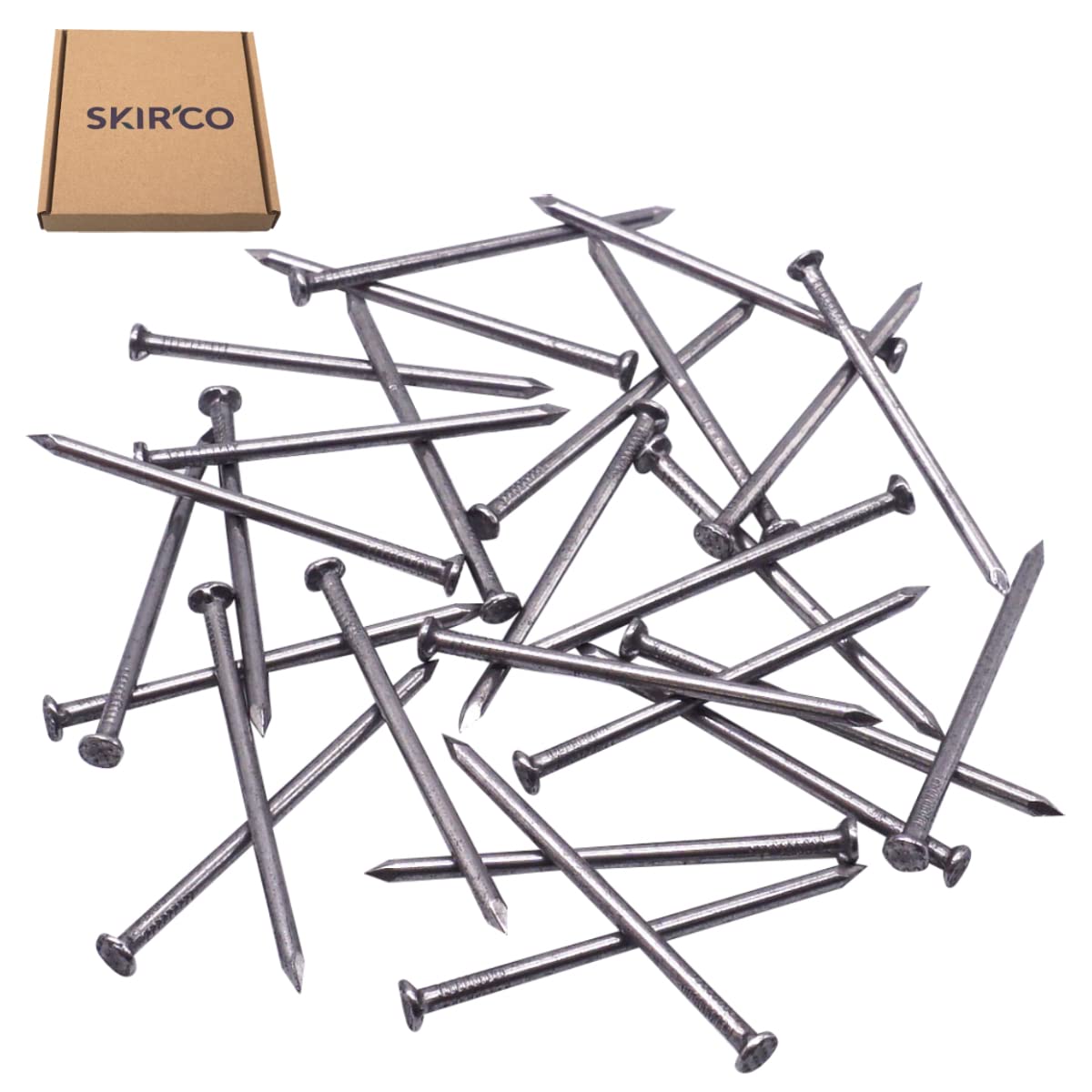 SKIR'CO (150 pcs) Steel 2.0 x 40 mm Construction Nails, Flat Round Head, Multi-Purpose Common Wire Nails for Wood - Image 2