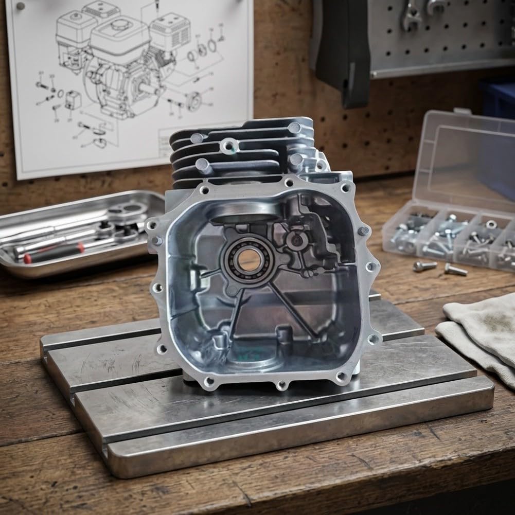 Zoegneer EH09 Bloque de motor del cárter 20F1010901 para EH09 Motor Cortacésped Parte Carcasa de repuesto para equipos de jardín Relia de mantenimiento