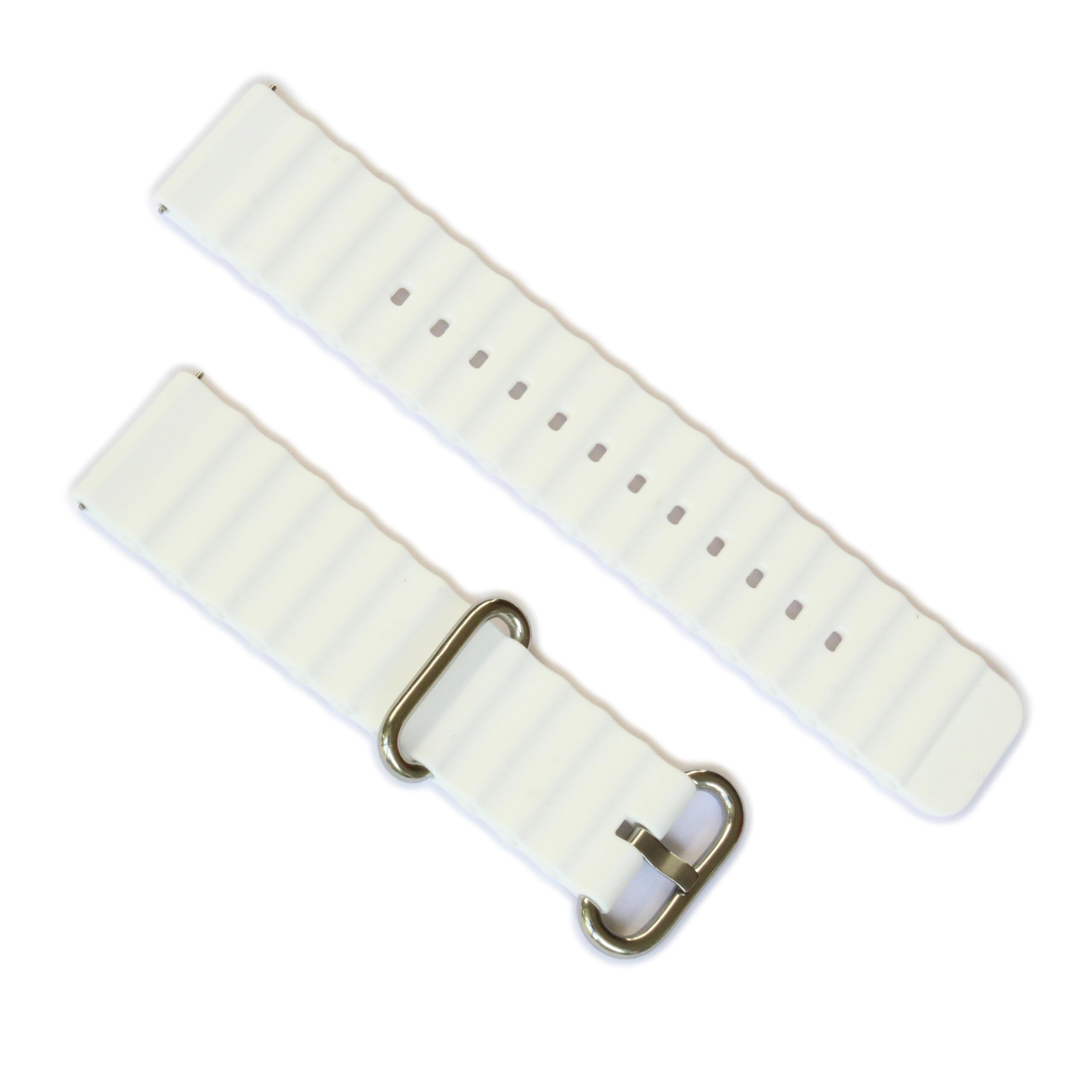 WAMD Quick Release Silicone Rubber Watch Straps - Ocean - 20mm, 22mm Watch Straps for Watches. (White, 22 mm) (B0D1VRTWF2) Amazon Price History, Amazon Price Tracker