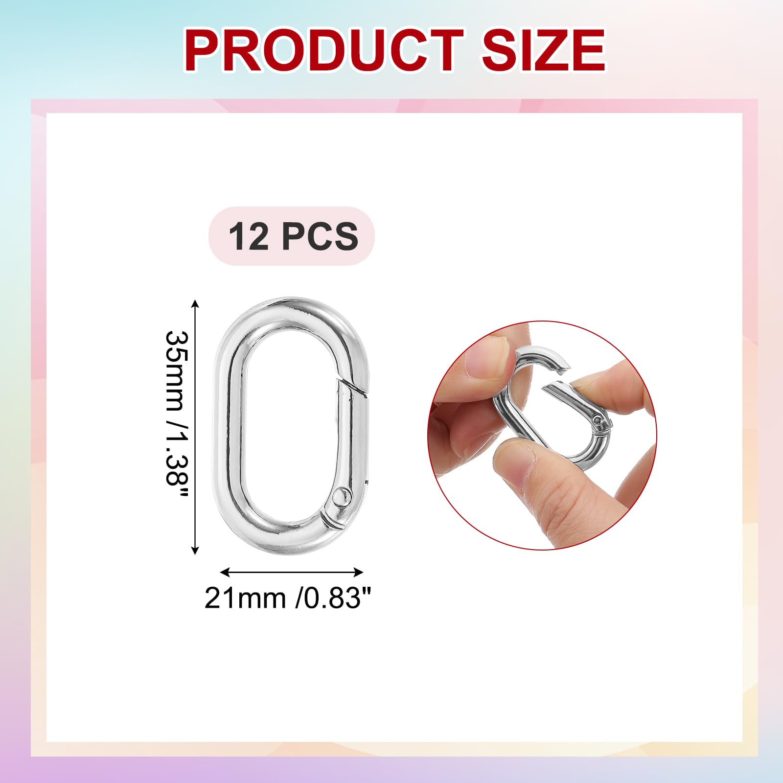 PATIKIL Spring Oval Clip Pendant Clasp - Image 2