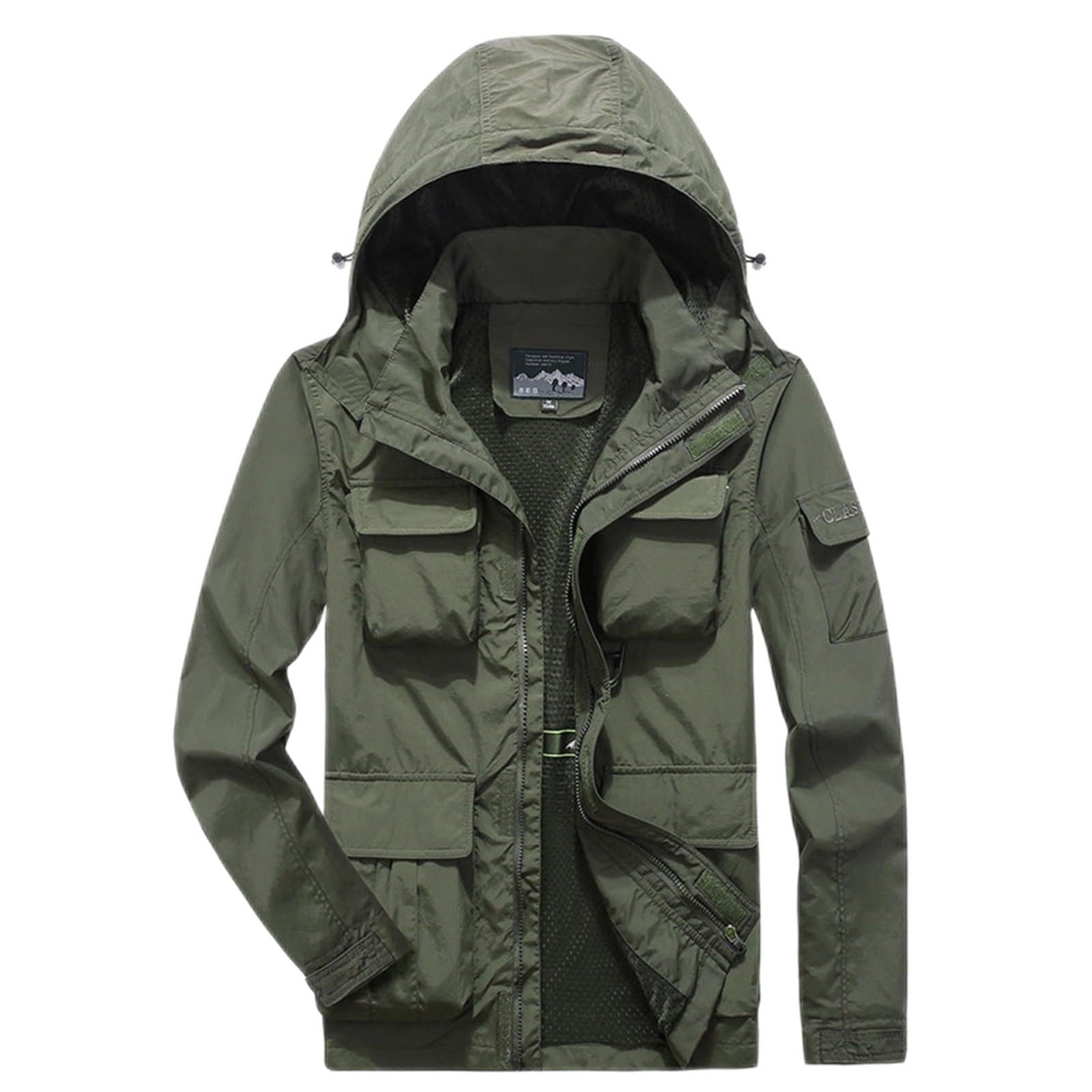 Generisch Windbreaker - Giacca a vento da uomo, sottile, pieghevole, leggera, impermeabile, a vento