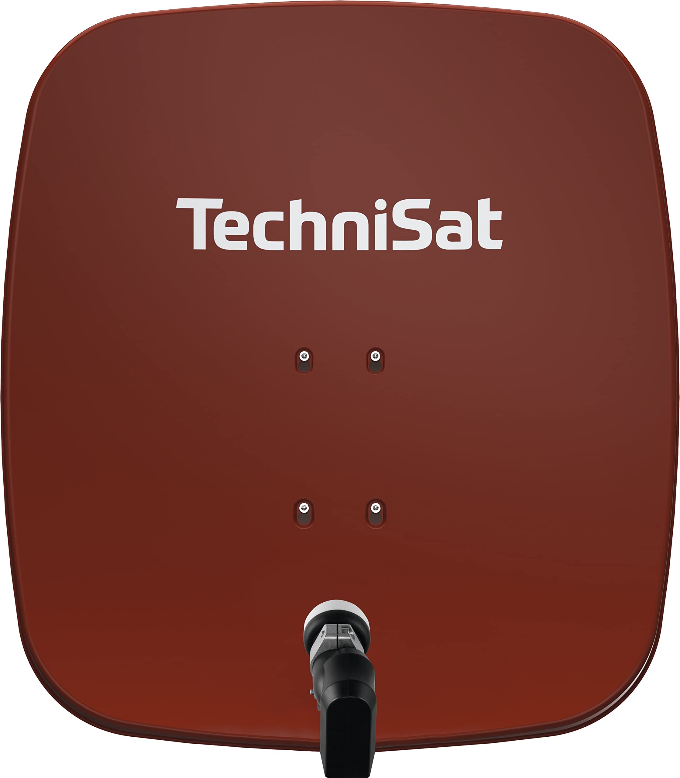 TechniSat SATMAN 65 PLUS - Parabola satellitare con LNB (sistema satellitare da 65 cm con attacco a palo e LNB universale quattro da 40 mm, necessario il multiswitch) rosso