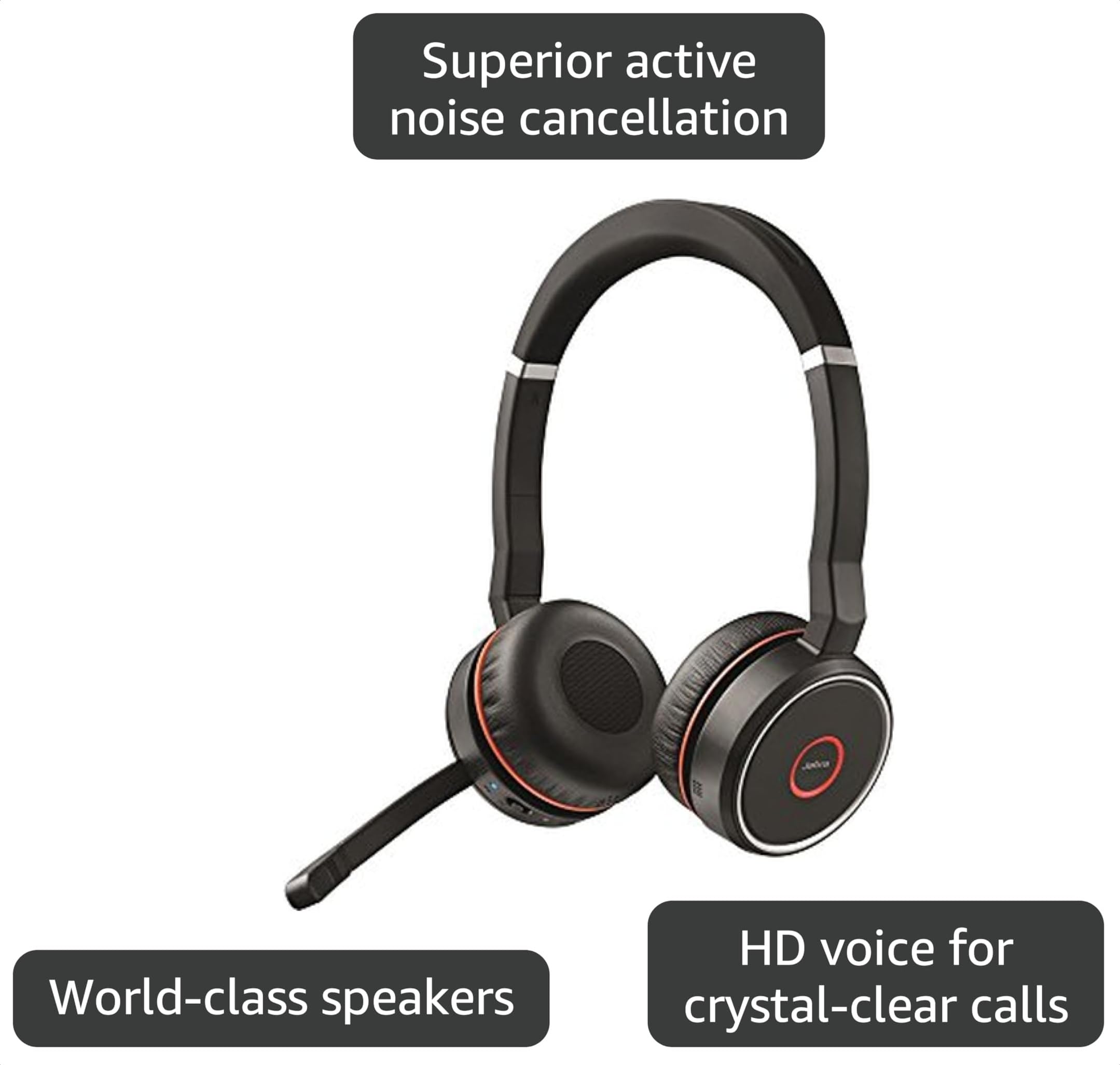 Jabra Evolve 75ワイヤレスヘッドセット Amazon.com: Jabra Evolve 75 UC Stereo Wireless Bluetooth Headset