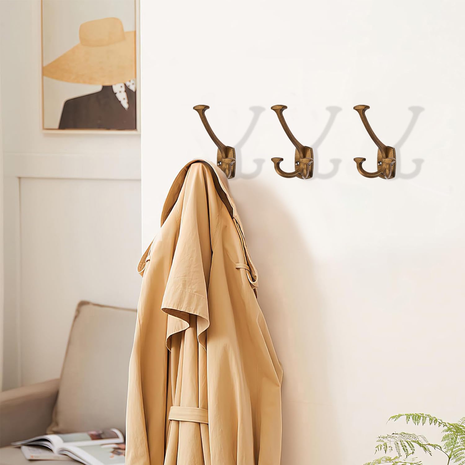 KHTUMEWARE-KHDBSG Antique English Brass Coat/Robe Hooks 2-Pack in Antique English Brass — KHTUMEWARE