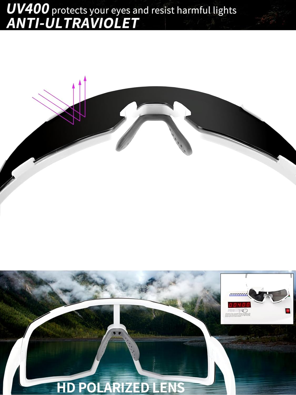 OULAIQI Cycling Sunglasses for Men Women,UV Protection Sports Running Glasses for Baseball Softball Driving Biking Volleyball - Image 6