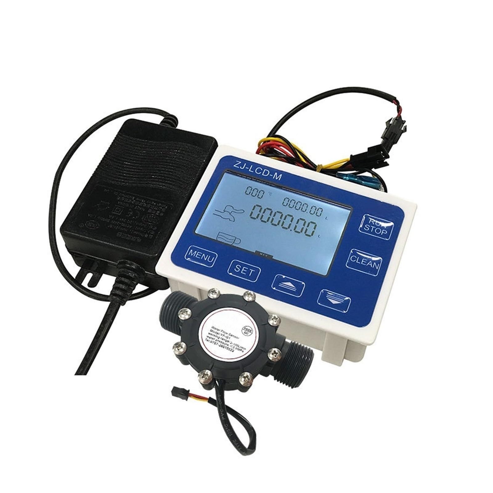 Controlador cuantitativo de Flujo con Pantalla Digital DN25, Sensor de Flujo de Agua de 1 ", Uso de válvula solenoide for controlar y Mostrar el Flujo de líquido