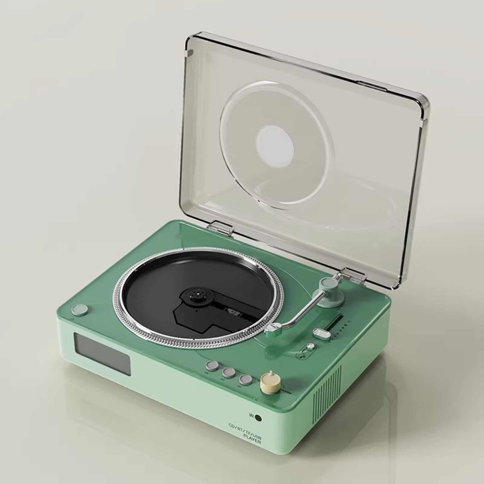 Lettore CD portatile con altoparlanti, trasmettitore Bluetooth, uscita AUX, supporto USB e scheda TF, uscita cuffie, telecomando per musica domestica