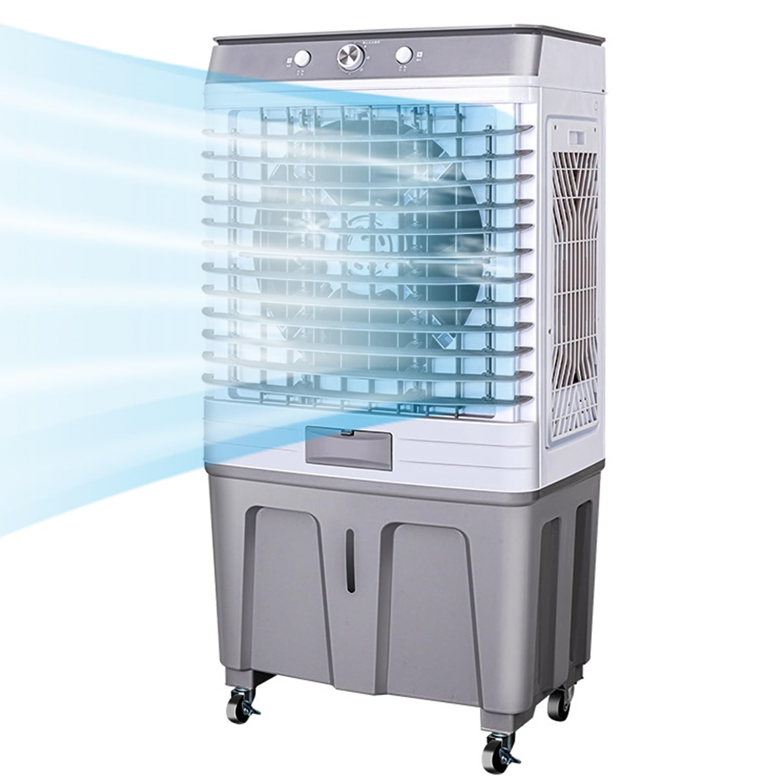 MESOVFCA Portable Air Conditioner Evaporative Cooler with 3 Modes, 120° Oscillation, Filter and Ice Boxes for Indoor and Outdoor Use, Energy Efficient Cooling Fan