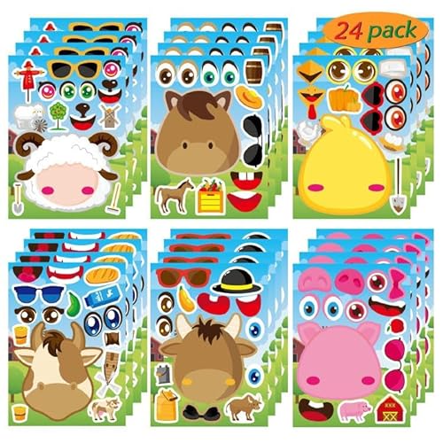 36Pcs Make Your Own Number Toys Stickers Sheet,Number Birthday Decorations for Number Birthday Party Favors (1-6)
