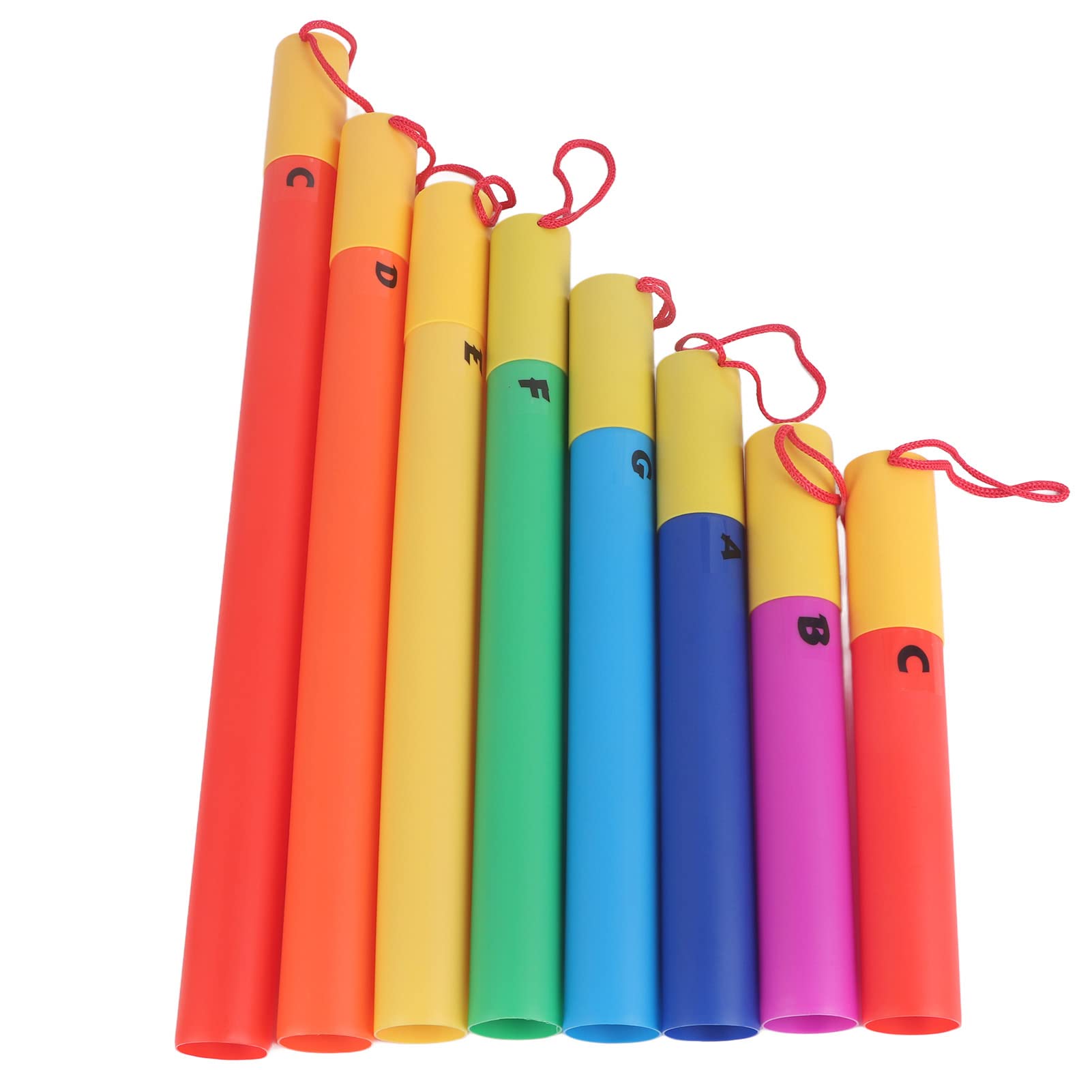 Zestaw Tub Dźwiękowych Orff 8 Sztuk Edukacyjne Instrumenty Perkusyjne dla Dzieci Zabawa Muzyczna Plastikowe Kolorowe Tuby Oktawowe