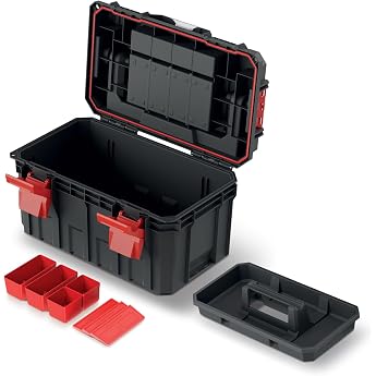 Kistenberg Tool Box Tool Box Workshop Box Organizer in Lid with Boxes and Dividers Water / Dustproof Plastic S-Block Pro Dimensions 450 x 280 x 264 mm