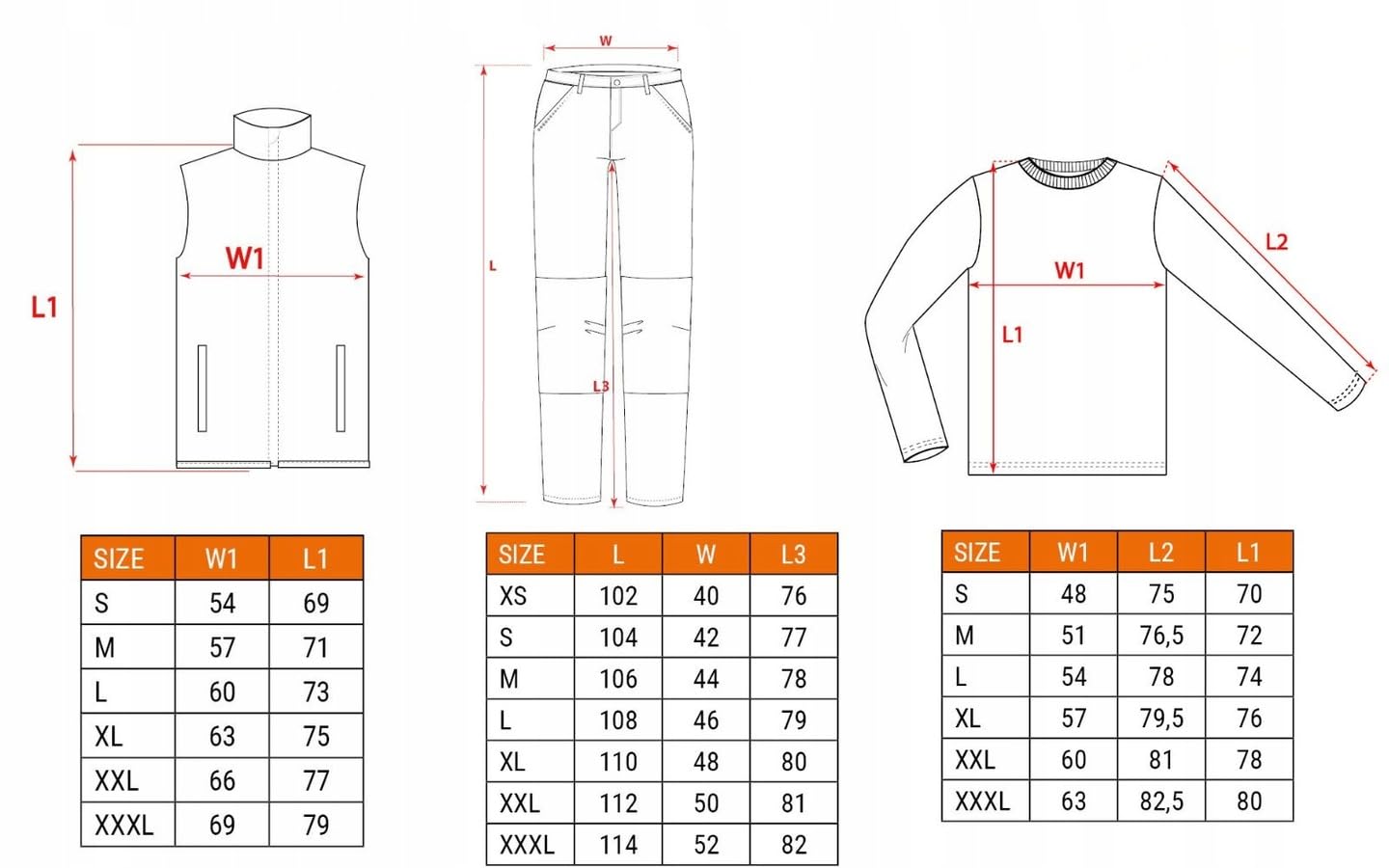 NEO TOOLS Pantalon, gilet de travail et t-shirt à manches longues pour homme Taille S (48) – 3XL (58) / Design tendance, pantalon – Poches de protection des genoux et renforcé en Cordura Doudoune sans