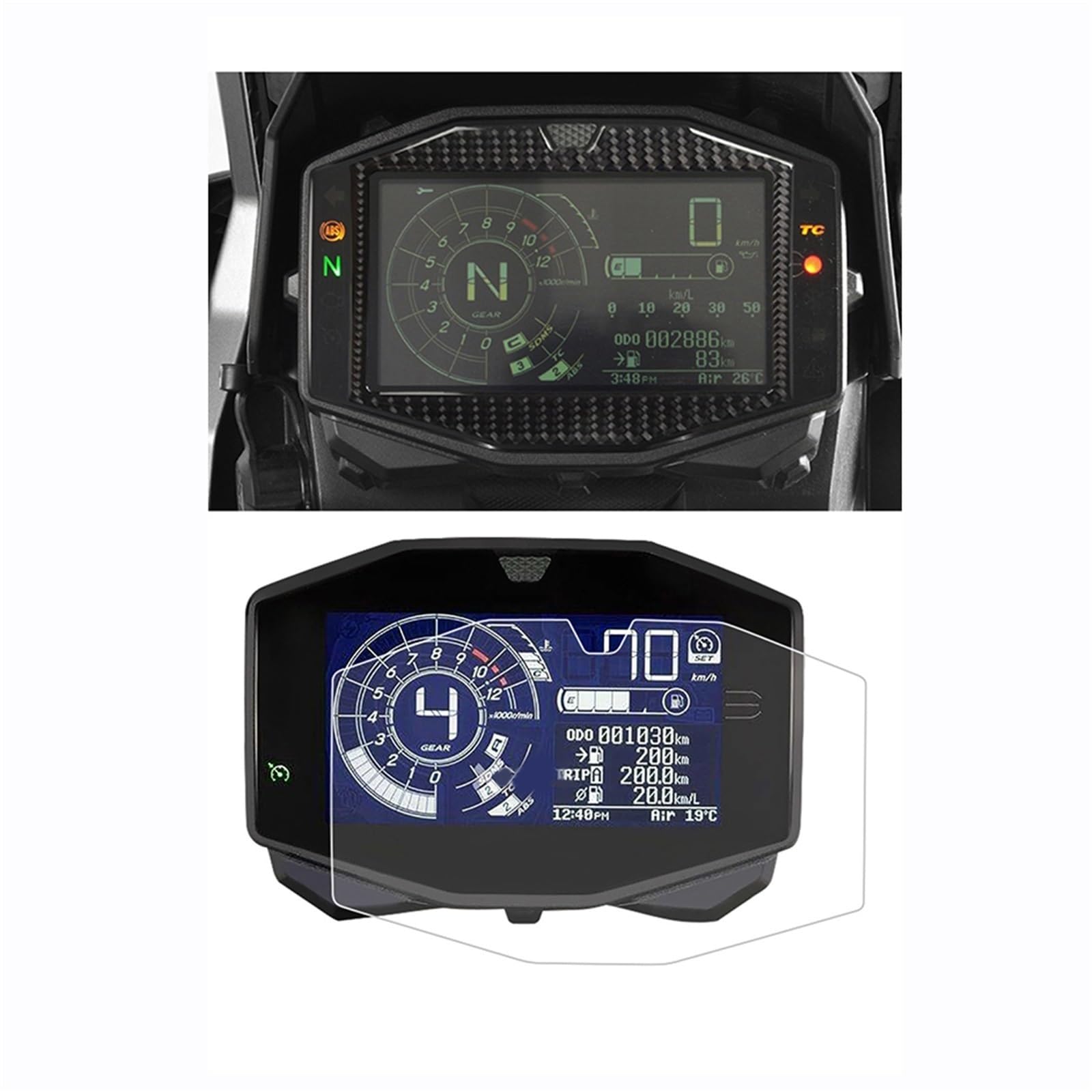 Film de protection écran moto pour Suzuki GSXS1000 en voyage