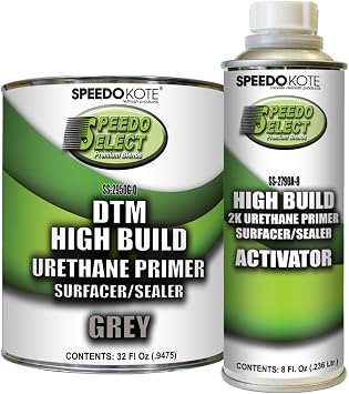 Speedokote Automotive High Build 2K Urethane Primer/Sealer Gray QUART Kit, SS-2950G/2790A-Q