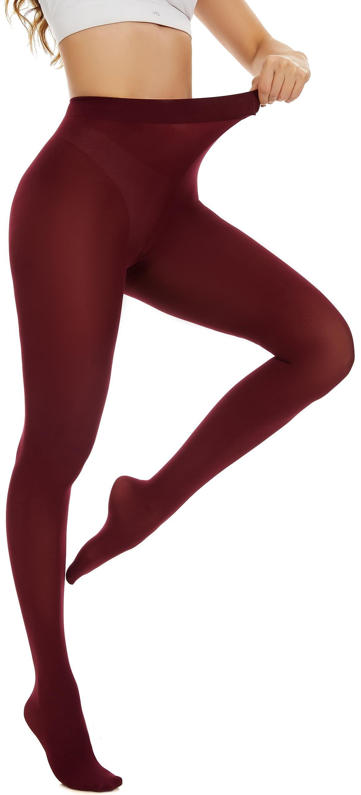 80D Women's Tights Opaque Ultra Soft Solid Color Stretchable High Waist Footed Pantyhose with 25 Colors