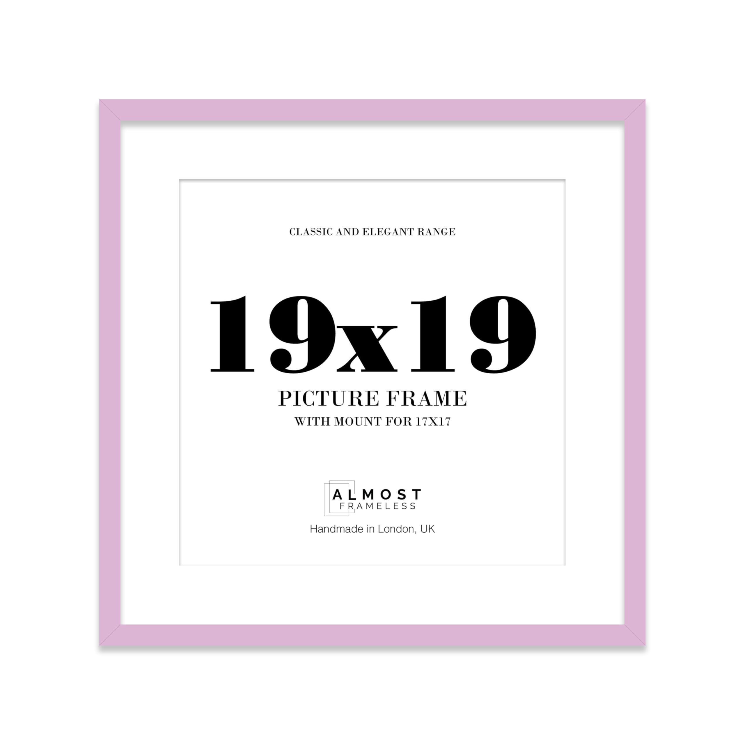 19x19 Lilac Picture Frame with Mount for 17x17 Photos, Prints - Modern Square Wall Frame, 1 Pack