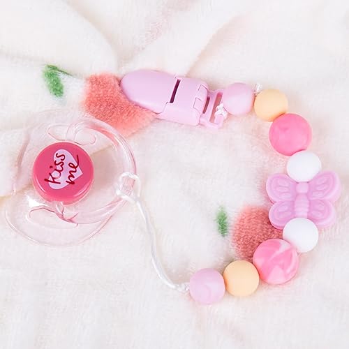 Miniatura 7 de Aori Clips para chupete Rebron Baby Dolls Clips de silicona con chupete magnético - Rosa