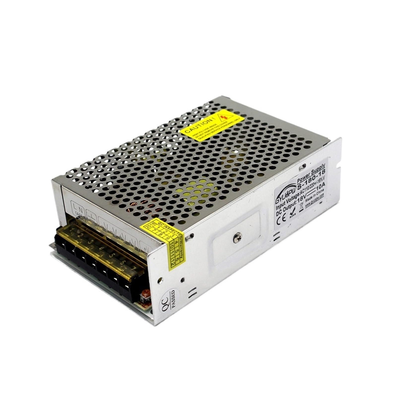 Pojedynczy zasilacz przełączający o małej objętości, 18 V DC, 10 A, 180 W, do drukowania 3D LED, transformator 110 V AC/220 V do DC 18 V SMPS. (AC185-265V)