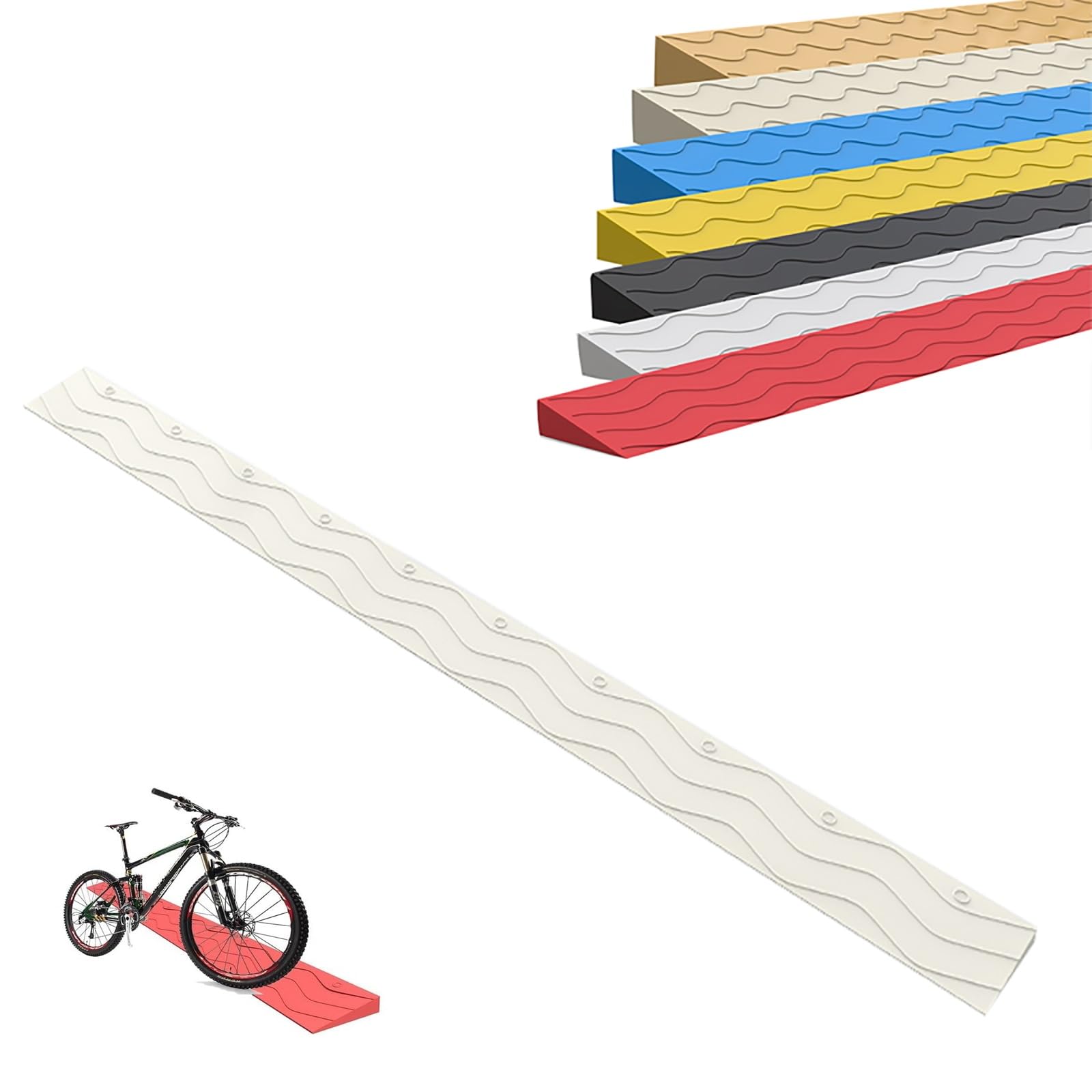 Rampa De Umbral Portátil Y Recortable (Altura Ajustable De 1 A 5,5 Cm) para Sillas De Ruedas; Apta para Puertas, Baños, Garajes Y Supermercados, Tanto En Interiores Beige 100x10x3cm