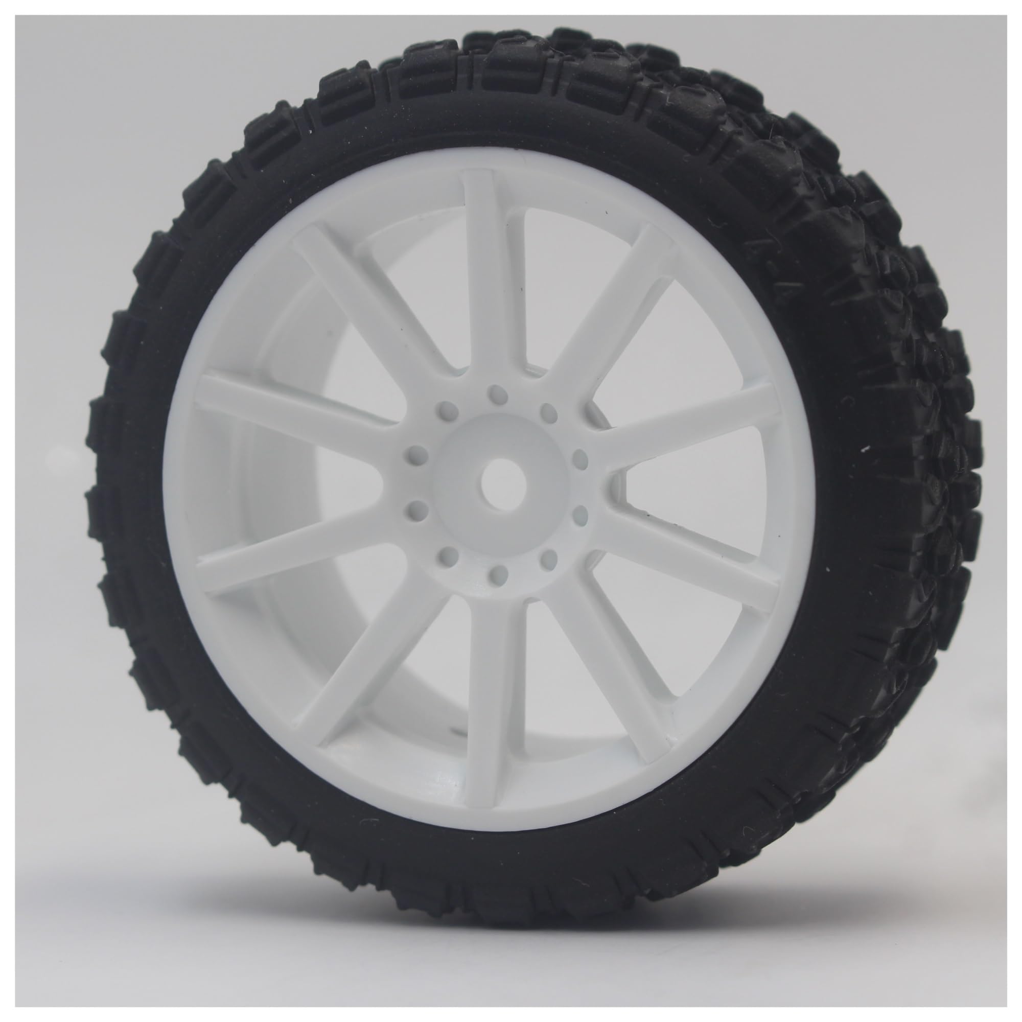 Rc Tire Jante pour 1:10 pour Rallye pour Touring 1/16 pour Buggy 4 Pièces pour 1/10 pour Pneus for Rallye Pneu Jante W10S1 (Matériau Blanc) 0 Mm Décalage Convient