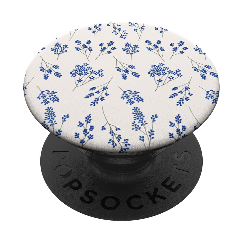PopSocket PopGrip Magnétique Pour MagSafe - Design Rayures Bleu Pâle Et Blanc - Minimaliste - Interchangeable