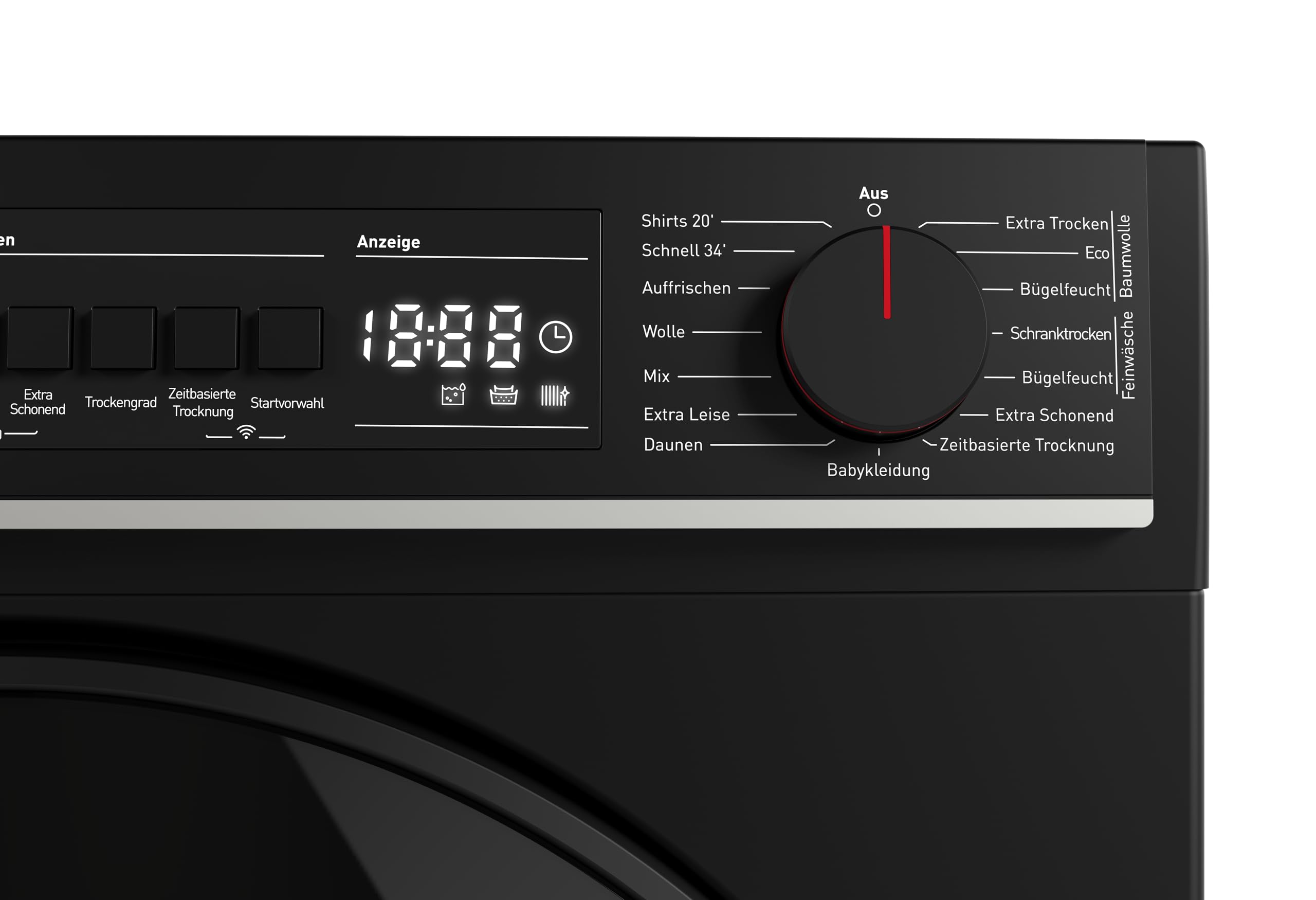 SHARP KD-WNHB0S9GMC-DE Wärmepumpentrockner (10 kg, EEK C), (15 Trockenprogramme, 20 Min. Kurzprogramm, WiFi, Edelstahltrommel mit LED-Beleuchtung), Mattschwarz