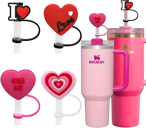 Funda de popote de 0.4 pulgadas de diámetro para copa Stanley, adorno de popote Amreich para vaso Stanley de 30 y 40 onzas con asa, tapa de popote