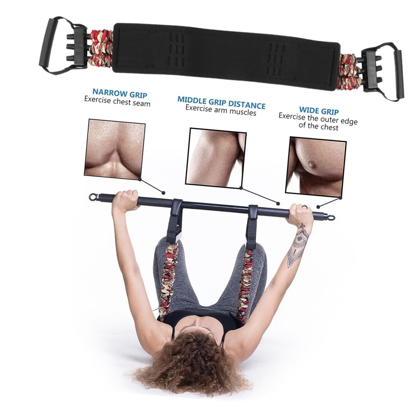 Brustmuskeltrainingsgurt für Liegestütze und Bankdrücken aus Nylon