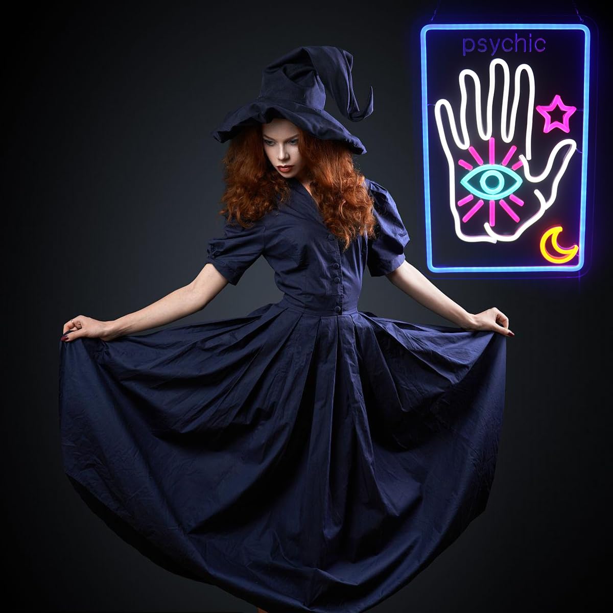 Psychic Tarot Card Neon Sign for Bedroom Game Room - Moon Star LED Wall Art, Fortune Teller Decor, Mystic Gift for Tarot Reader - Image 4