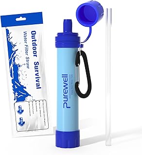 Purewell Outdoor Water Filter – 0.01 μm ultra-fine filter removes 99.99%...