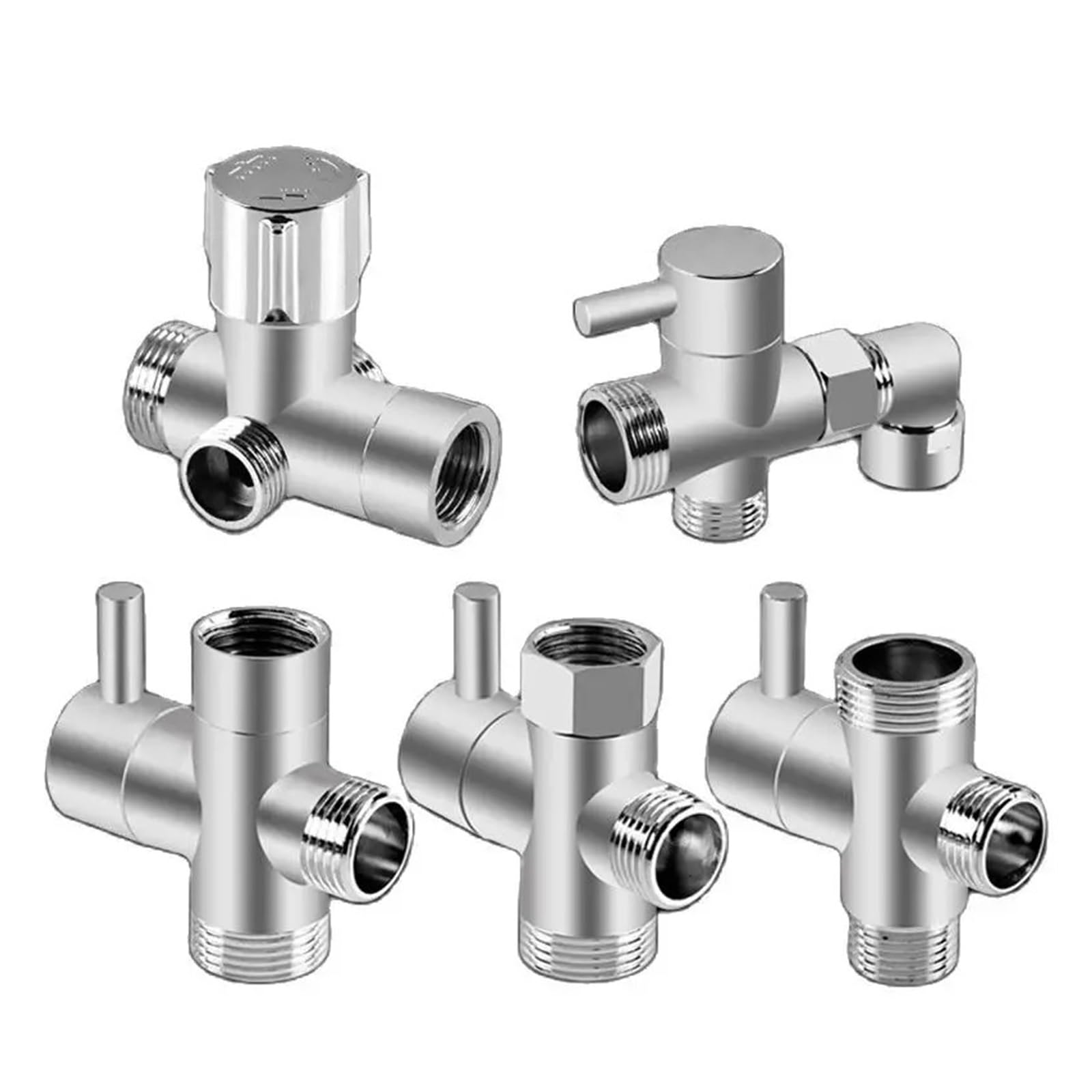 Valvola Deviatore 3 Vie Ottone Cromato | Filettatura Maschio G1/2" | Per Doccia E Rubinetto - Foto 3