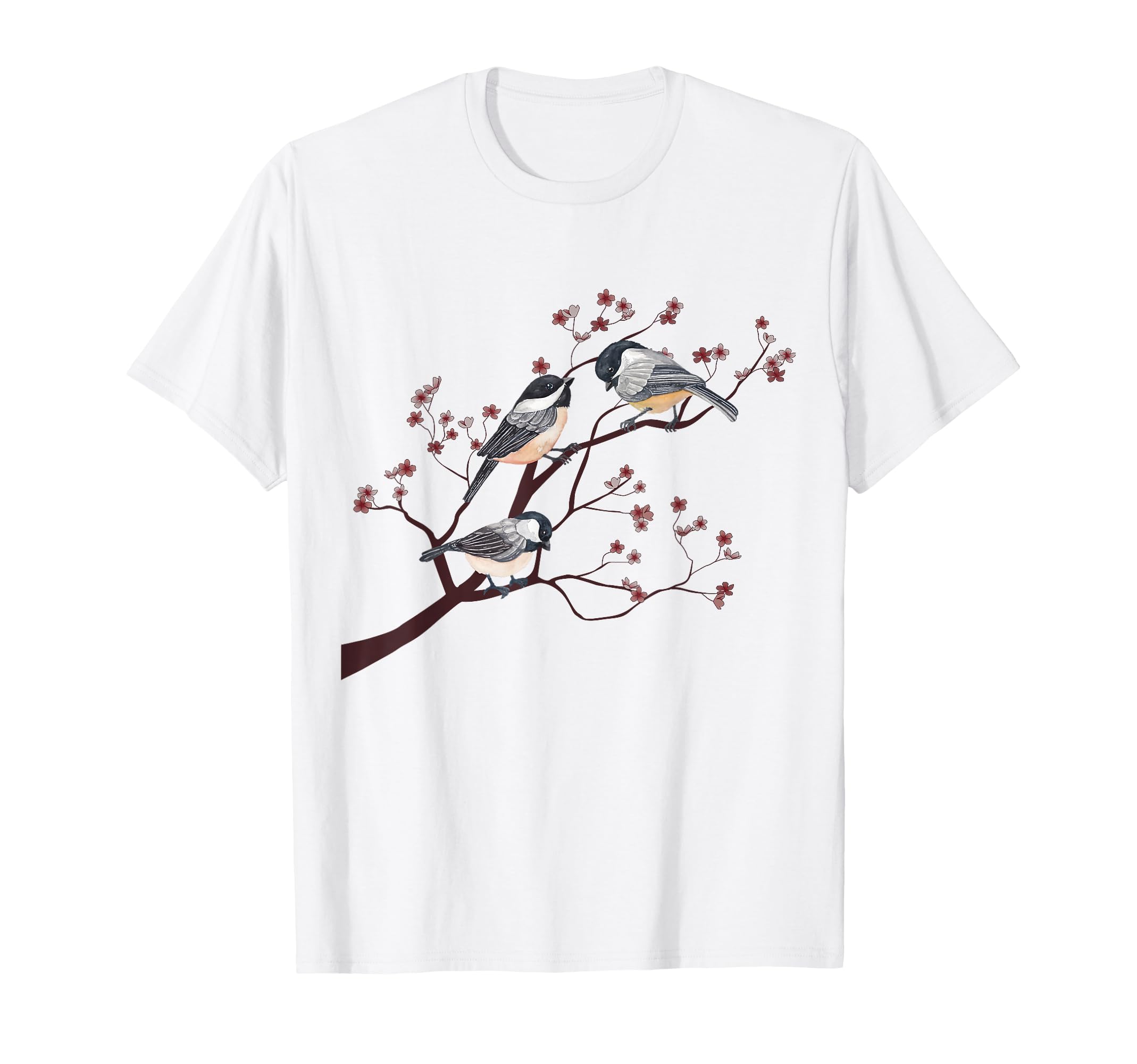 Vintage Flowers Nature Animal Lover Bird Tit T-Shirt