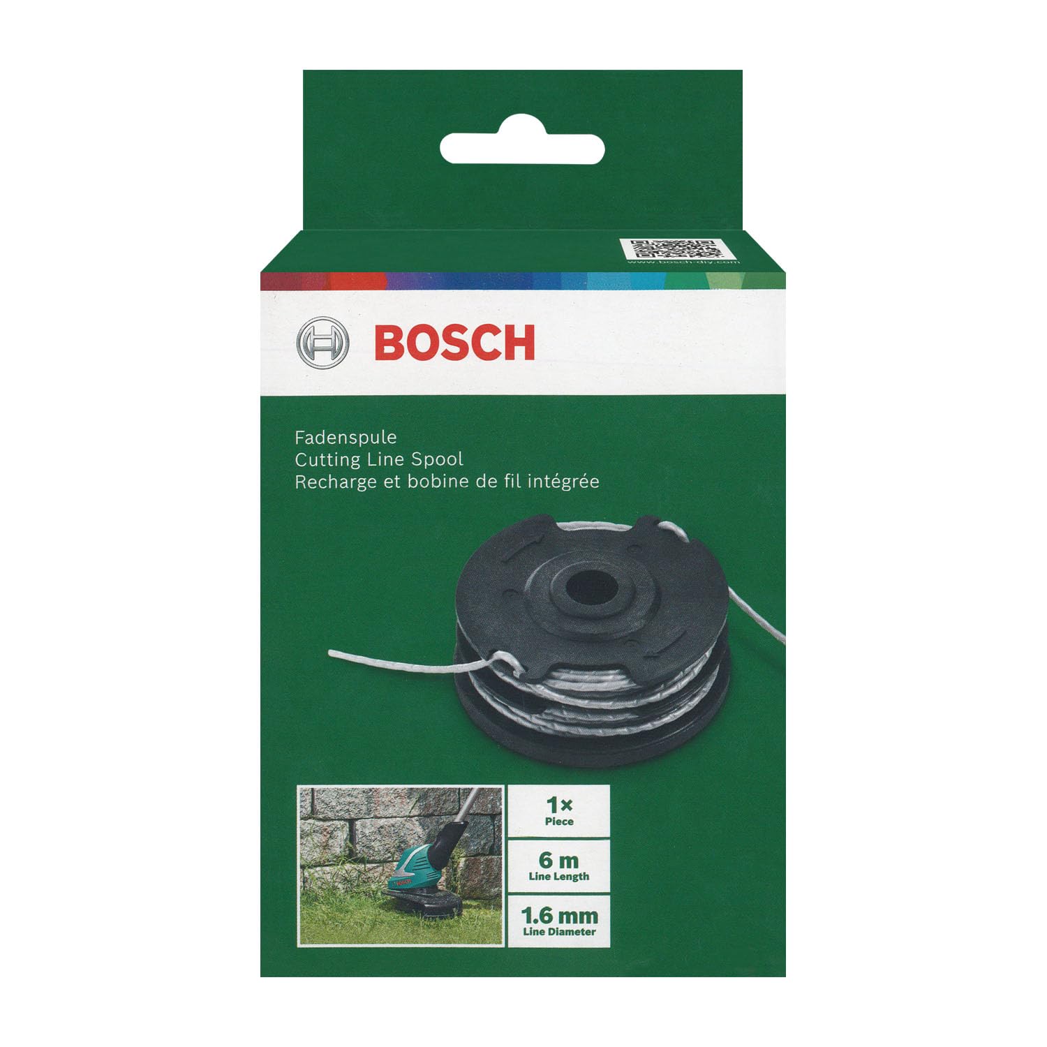 Bosch Home and Garden F016800351 Replacement 6 m x 1.6 mm Spool Line for ART 30-36 LI, ART 30, ART 27 and ART 24, green