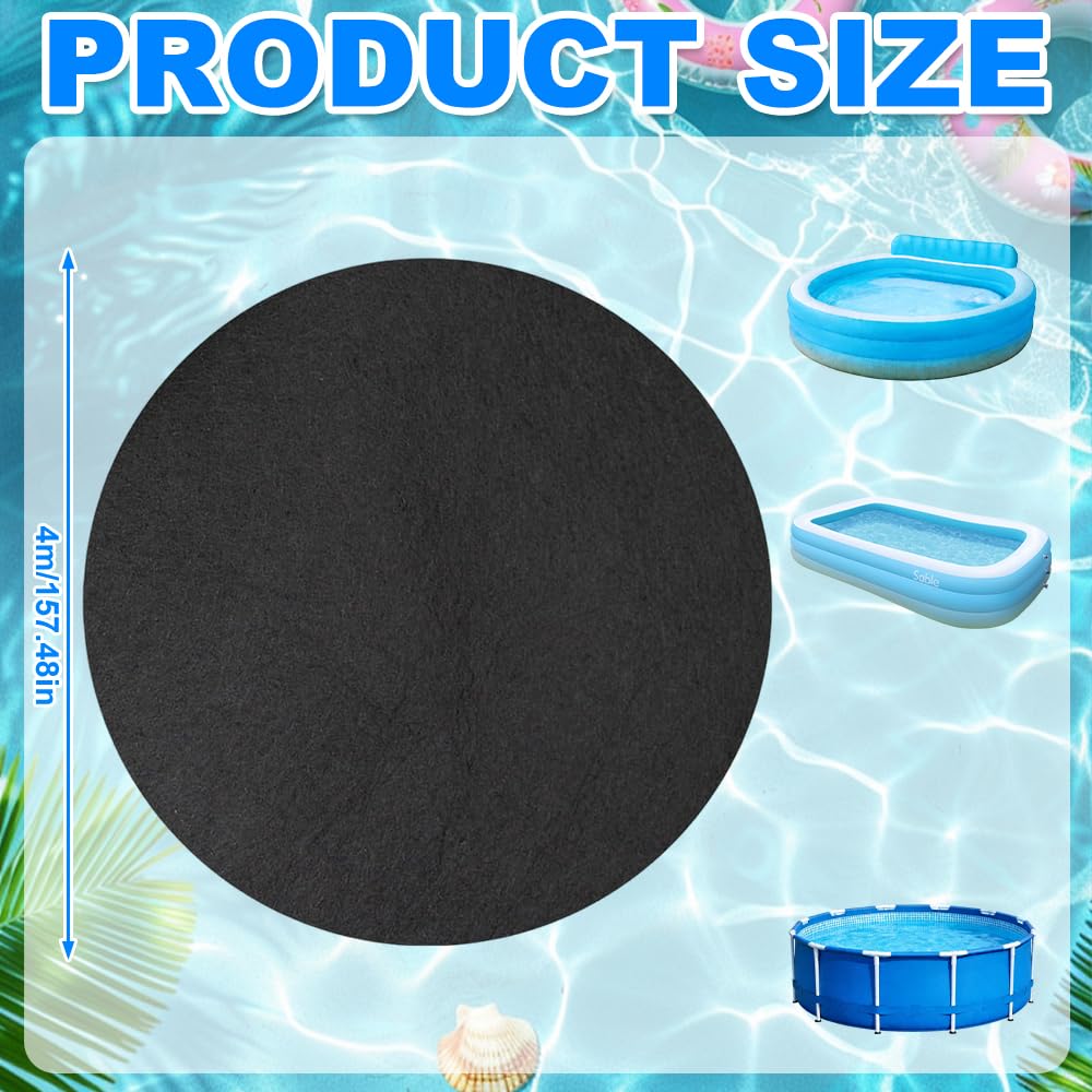4M Poolunterlage Rund, Pool Bodenschutzmatte UV & Reißfest Pool Unterlage Outdoor Zuschneibare Pool Bodenplane, Faltbarer Schwimmbecken Matte, Unterlage Pool für den Außenbereich