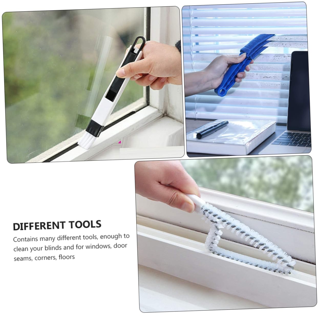 8piezas Cepillos De Limpieza para Persianas y Conductos De Aire Herramientas De Limpieza para Ventanas y Rieles De Puertas Kit para El Hogar y Oficina